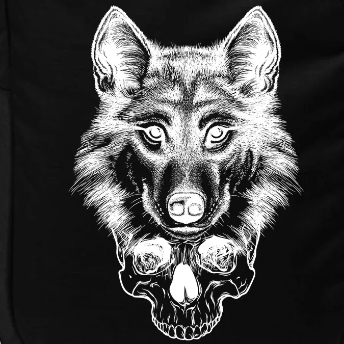 Wolf Head On Skull Graphic Impact Tech Backpack