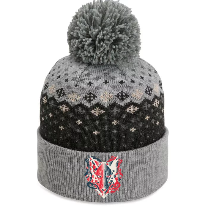 Wolf Head Polygonal The Baniff Cuffed Pom Beanie