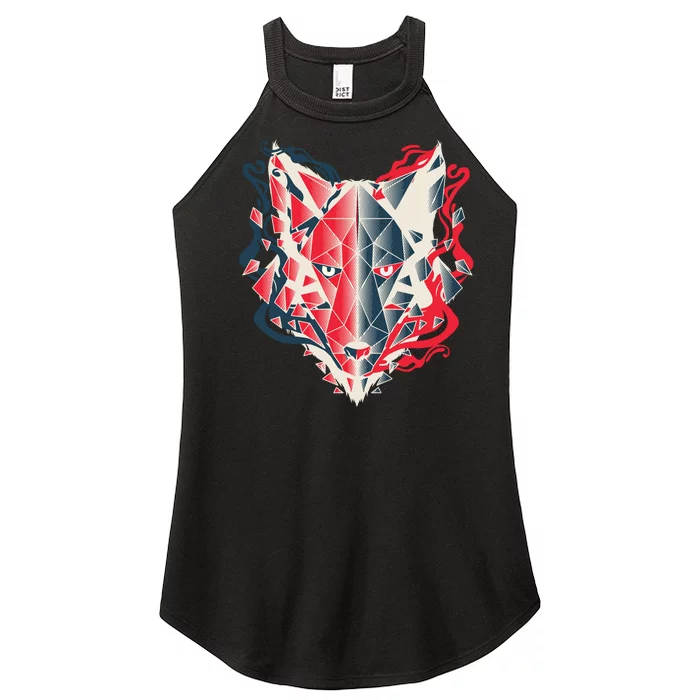 Wolf Head Polygonal Women’s Perfect Tri Rocker Tank