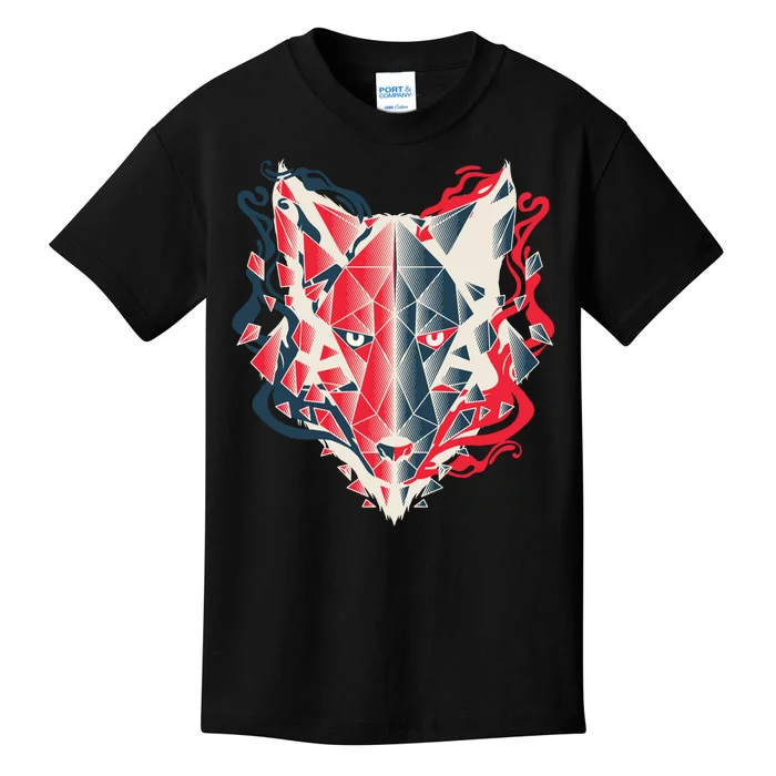 Wolf Head Polygonal Kids T-Shirt