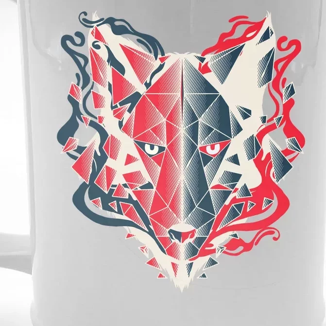 Wolf Head Polygonal Front & Back Beer Stein