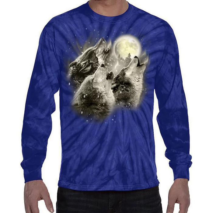 Wolf Howl Tie-Dye Long Sleeve Shirt