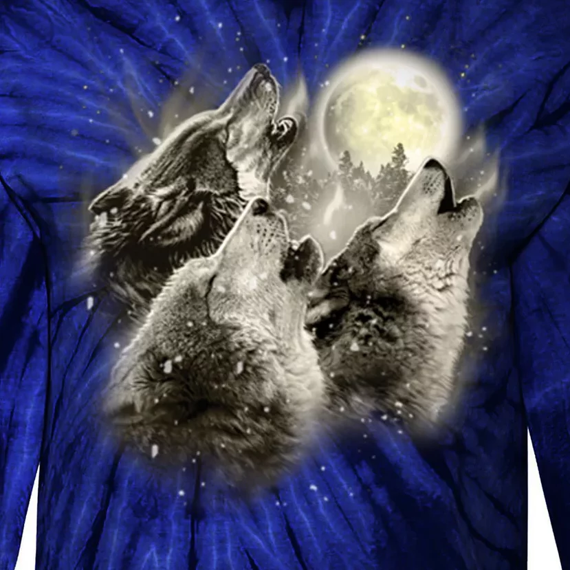 Wolf Howl Tie-Dye Long Sleeve Shirt