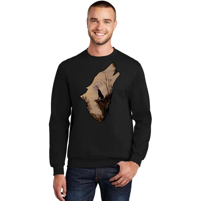 Wolf Howling Alone Sweatshirt