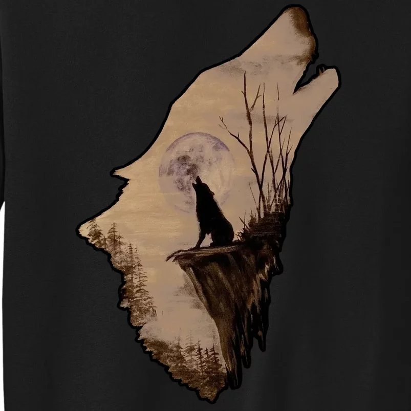 Wolf Howling Alone Sweatshirt