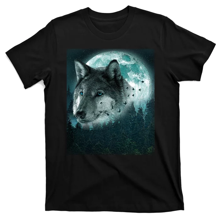 Wolf Moon Forest Wilderness T-Shirt