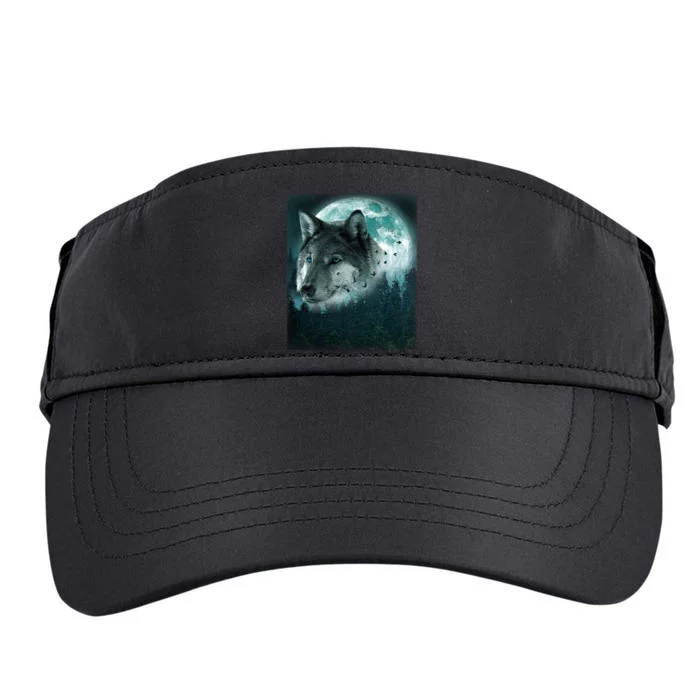 Wolf Moon Forest Wilderness Adult Drive Performance Visor