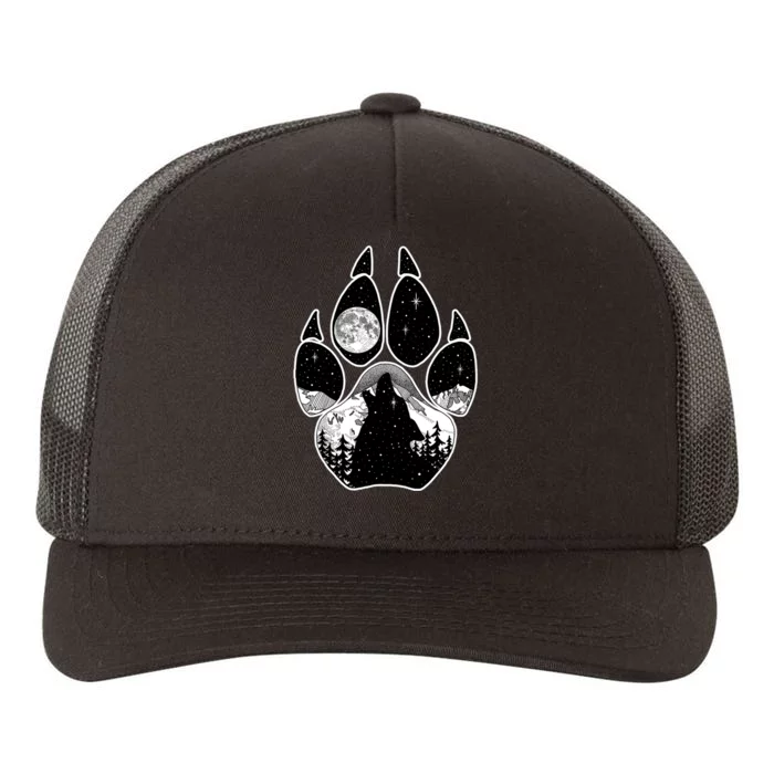 Wolf Paw Moon Howl Yupoong Adult 5-Panel Trucker Hat