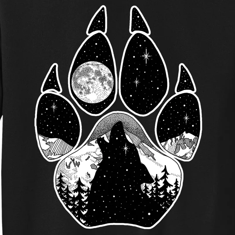 Wolf Paw Moon Howl Tall Sweatshirt