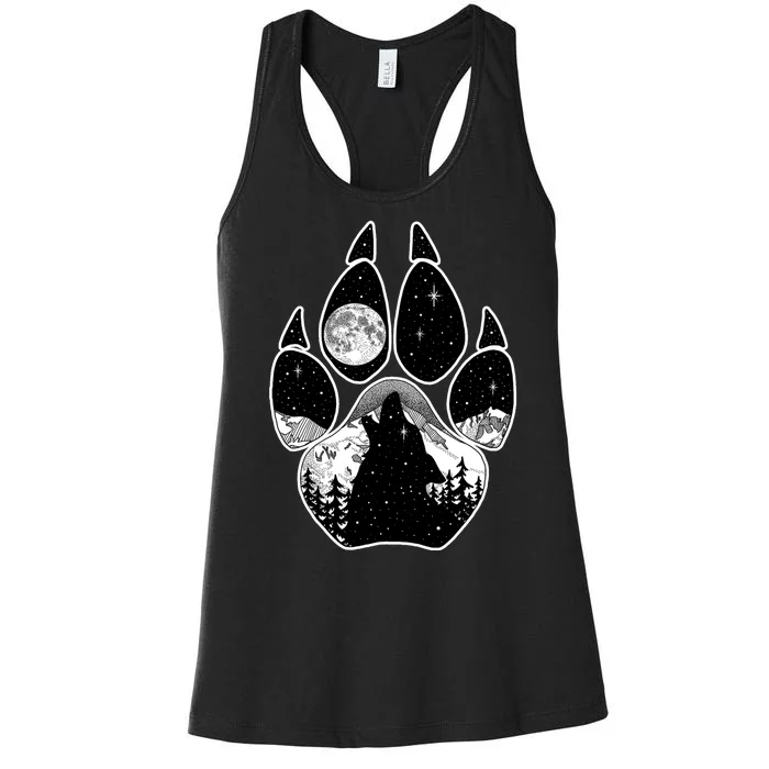 Wolf Paw Moon Howl Women's Racerback Tank