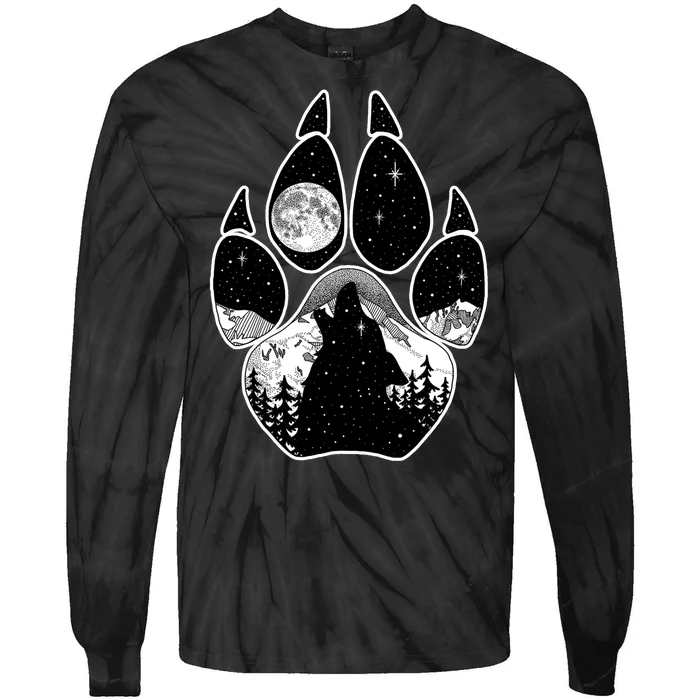 Wolf Paw Moon Howl Tie-Dye Long Sleeve Shirt