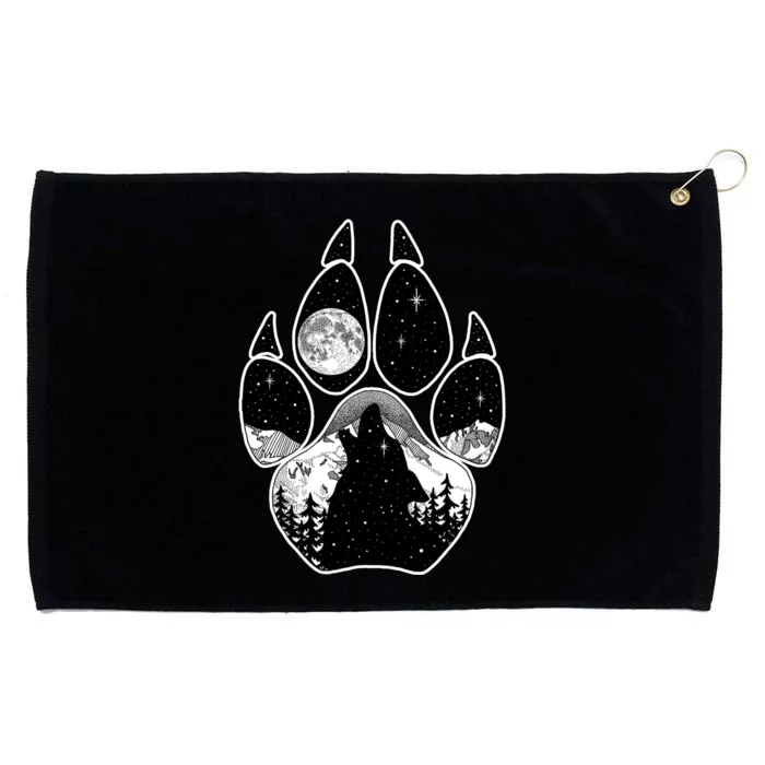 Wolf Paw Moon Howl Grommeted Golf Towel