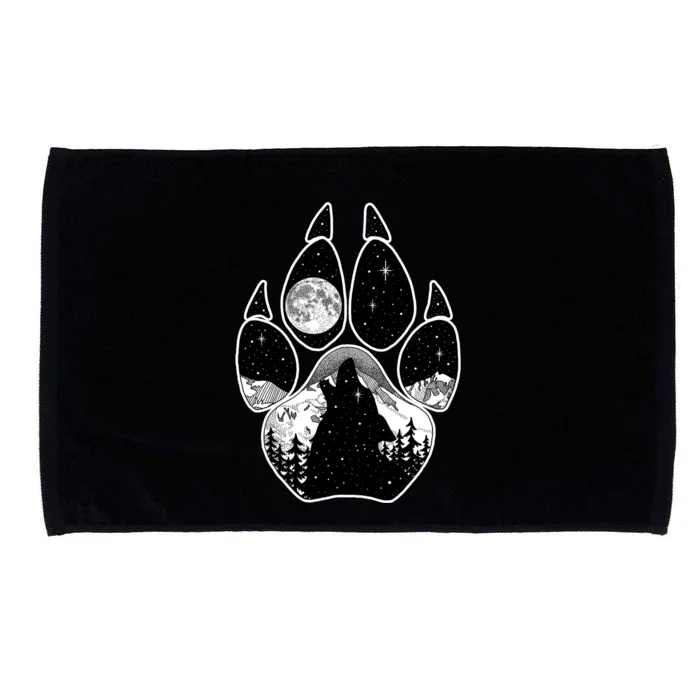 Wolf Paw Moon Howl Microfiber Hand Towel