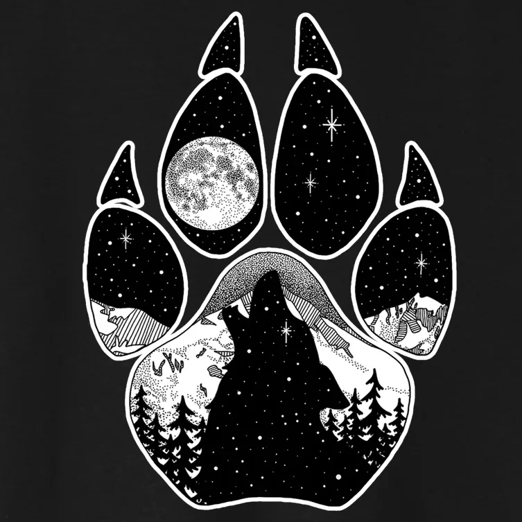 Wolf Paw Moon Howl Women's Crop Top Tee