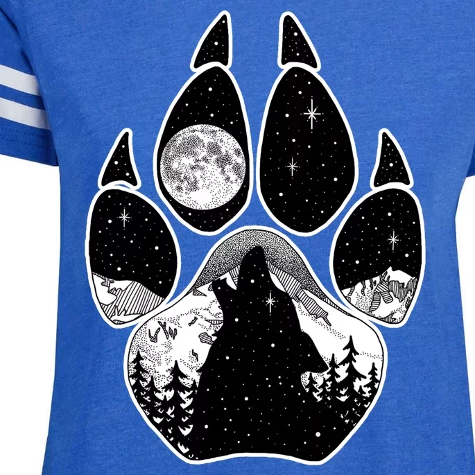 Wolf Paw Moon Howl Enza Ladies Jersey Football T-Shirt