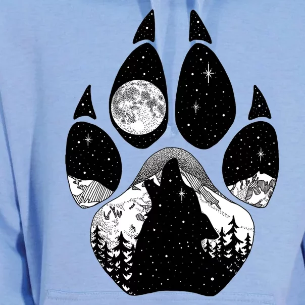 Wolf Paw Moon Howl Unisex Surf Hoodie