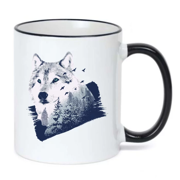 Wolf Wilderness Forest Black Color Changing Mug