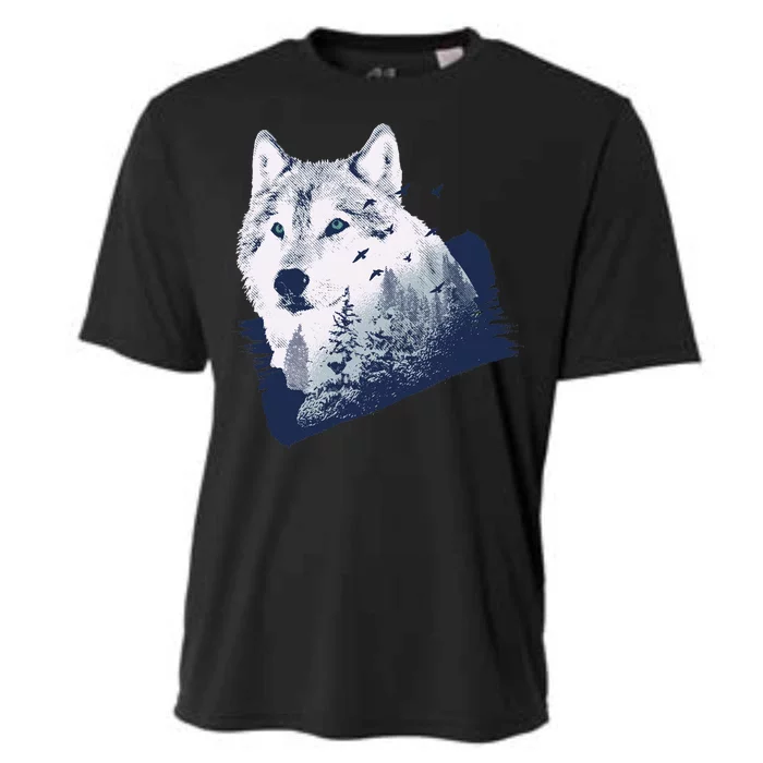 Wolf Wilderness Forest Cooling Performance Crew T-Shirt