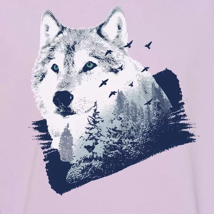 Wolf Wilderness Forest Garment-Dyed Sweatshirt