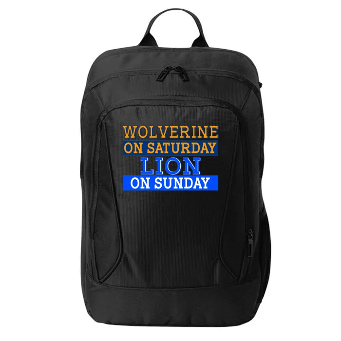 Wolverine On Saturday Lion on Sunday Sports Fan City Backpack