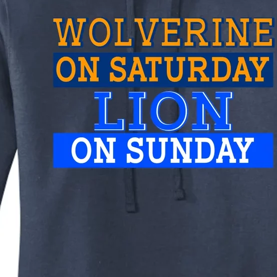 Wolverine On Saturday Lion on Sunday Sports Fan Women's Pullover Hoodie