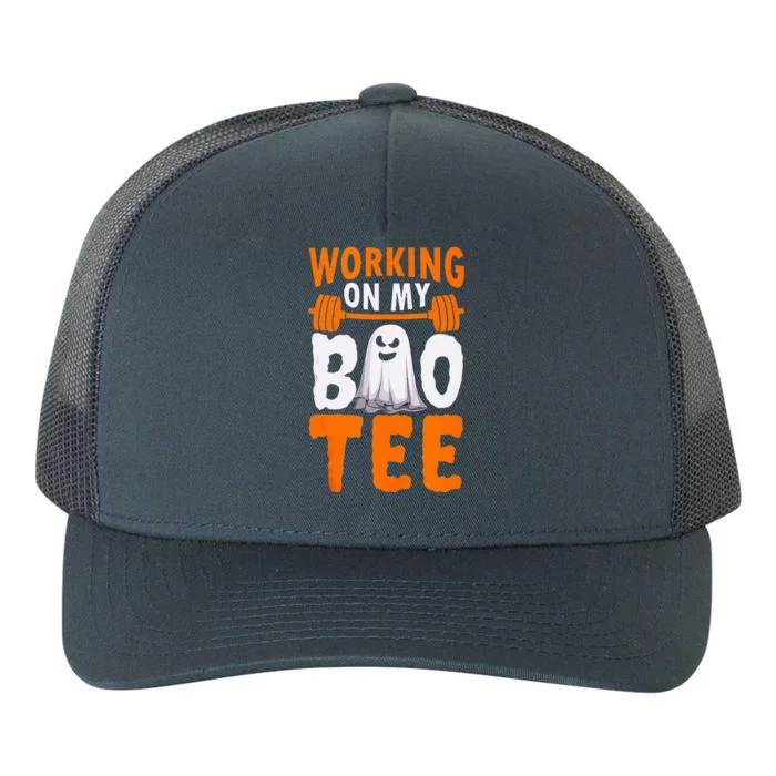 Working On My Boo Halloween Workout Weightlifting Yupoong Adult 5-Panel Trucker Hat