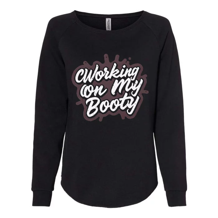 Working On My Booty Ghost Halloween Gym Humor Bodybuilder Womens California Wash Sweatshirt