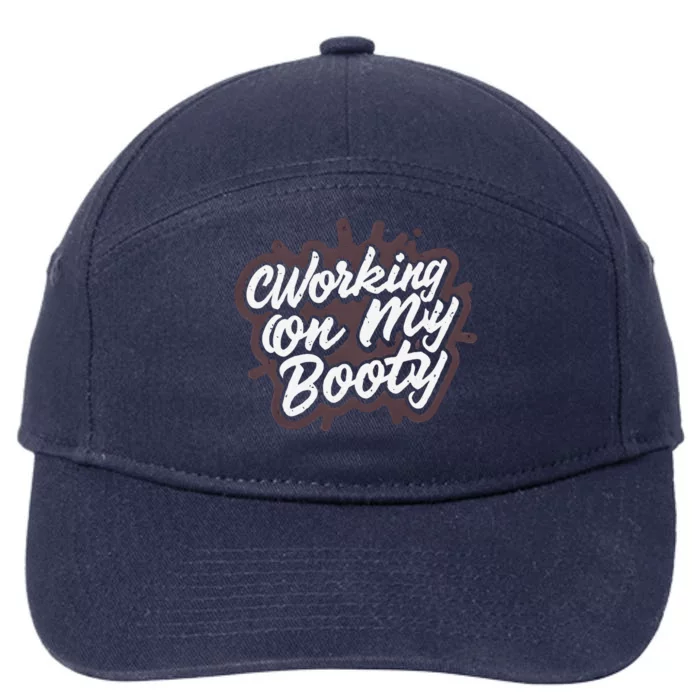 Working On My Booty Ghost Halloween Gym Humor Bodybuilder 7-Panel Snapback Hat