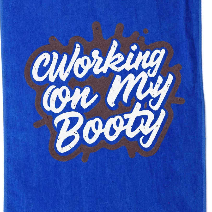 Working On My Booty Ghost Halloween Gym Humor Bodybuilder Platinum Collection Golf Towel