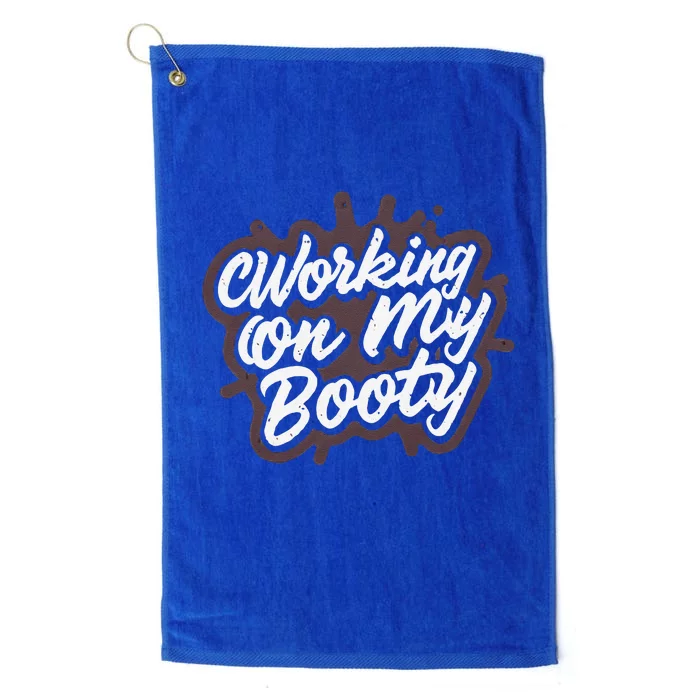 Working On My Booty Ghost Halloween Gym Humor Bodybuilder Platinum Collection Golf Towel