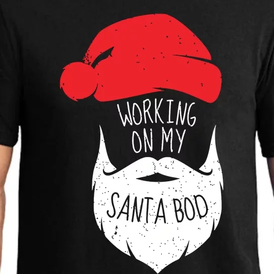 Working On My Santa Bod Shirts Christmas Dad Bod Pajama Set