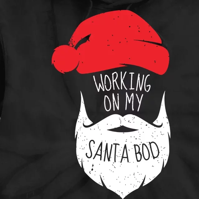 Working On My Santa Bod Shirts Christmas Dad Bod Tie Dye Hoodie