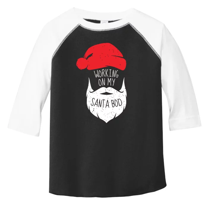 Working On My Santa Bod Shirts Christmas Dad Bod Toddler Fine Jersey T-Shirt