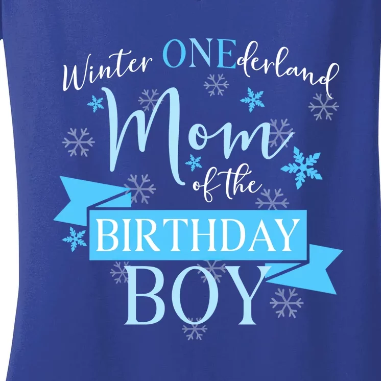 Winter Onederland Mom Of The Birthday Gift Women's V-Neck T-Shirt