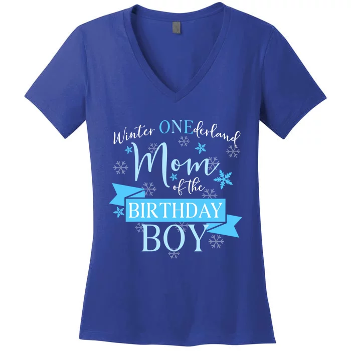 Winter Onederland Mom Of The Birthday Gift Women's V-Neck T-Shirt