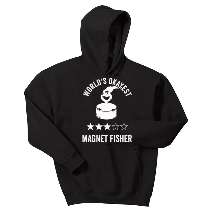 Worlds Okayest Magnet Fisher Kids Hoodie