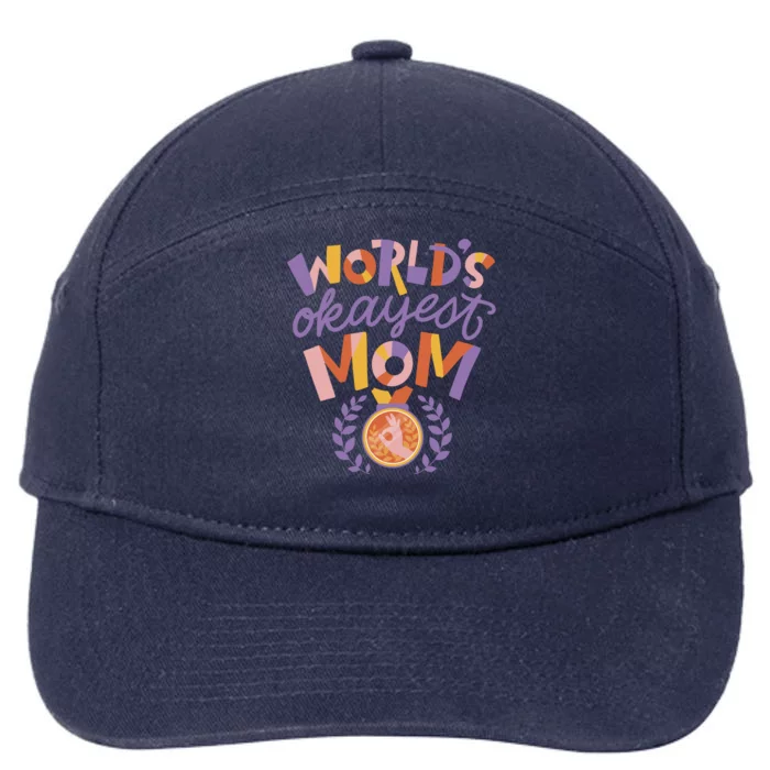 World's Okayest Mom Award 7-Panel Snapback Hat