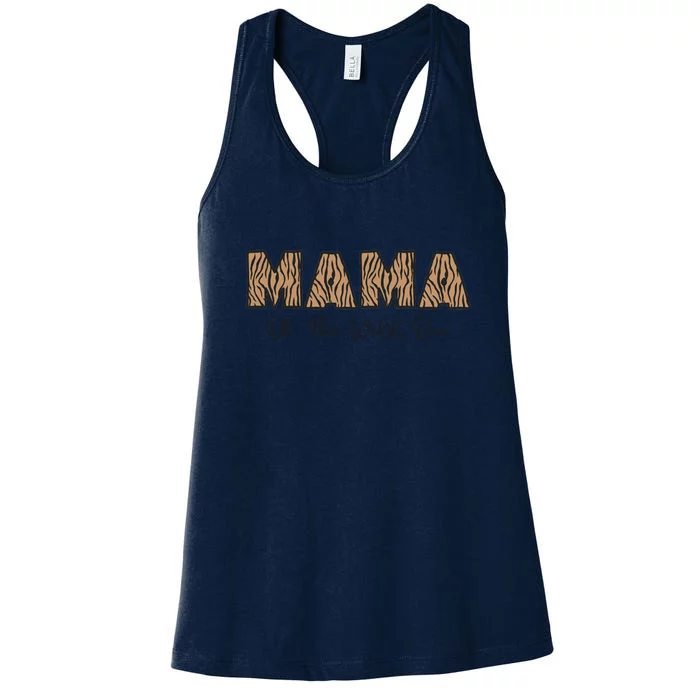 Wild One Mama Two Wild Birthday Outfit Zoo Birthday Animal Women's Racerback Tank