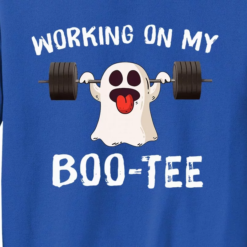 Working On My Boo Halloween Dead Lift Ghost Gym Weights Tall Sweatshirt