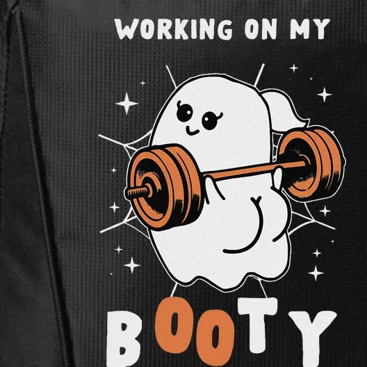 Working On My Booty Halloween Gym Cute Boo Ghost Fitness City Backpack