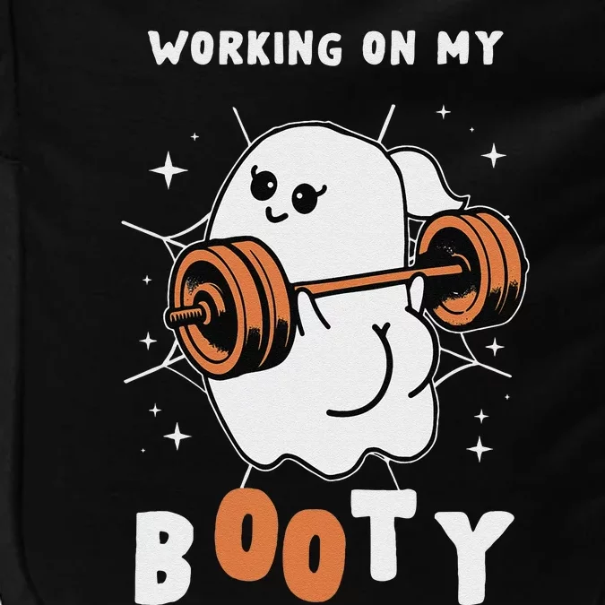 Working On My Booty Halloween Gym Cute Boo Ghost Fitness Impact Tech Backpack