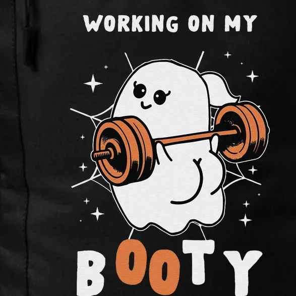 Working On My Booty Halloween Gym Cute Boo Ghost Fitness Daily Commute Backpack