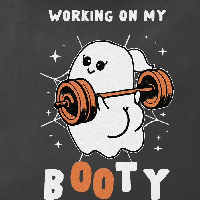 Working On My Booty Halloween Gym Cute Boo Ghost Fitness Zip Tote Bag