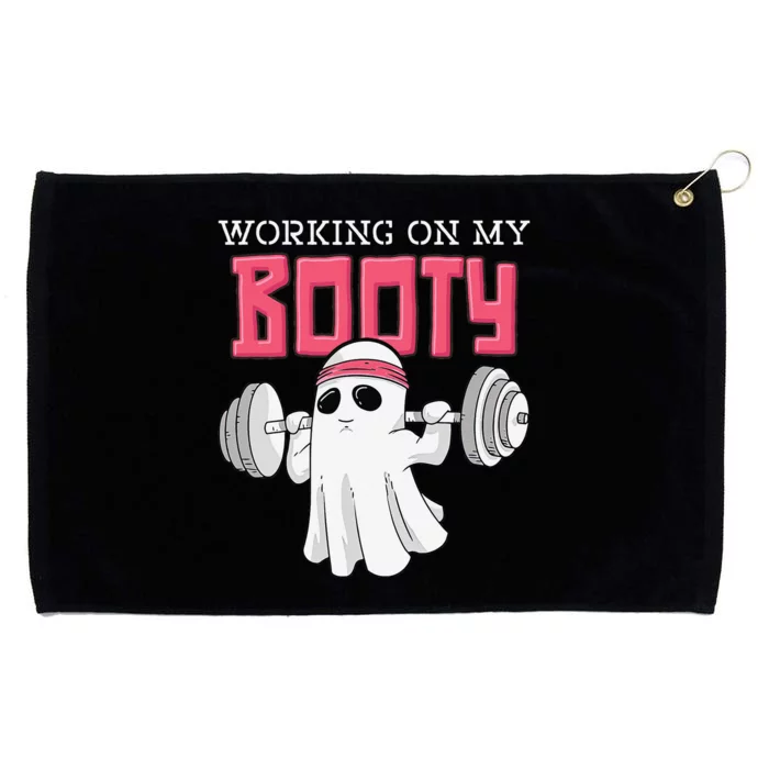 Working On My Booty Booty Funny Halloween Gym Ghost Pun Grommeted Golf Towel