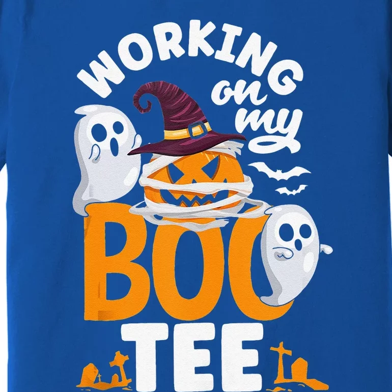 Working On My Boo Halloween Weightlifter Gym Workout Premium T-Shirt