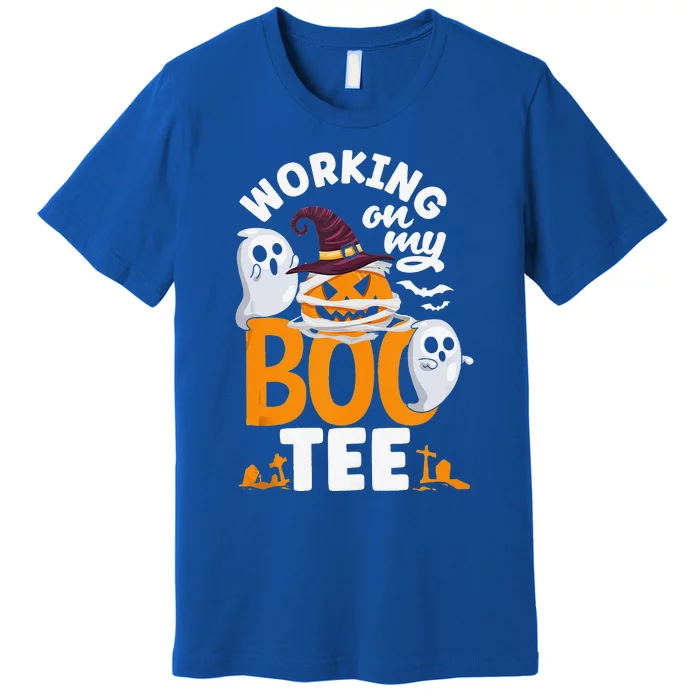 Working On My Boo Halloween Weightlifter Gym Workout Premium T-Shirt