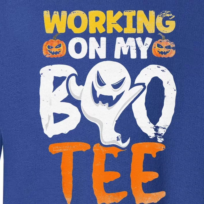 Working On My Boo Halloween Workout Weightlifting Toddler Sweatshirt