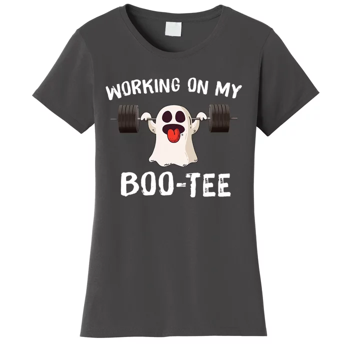 Working On My Boo Halloween Dead Lift Ghost Gym Weights Women's T-Shirt