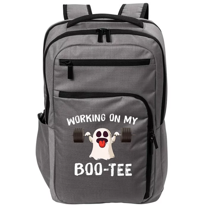 Working On My Boo Halloween Dead Lift Ghost Gym Weights Impact Tech Backpack