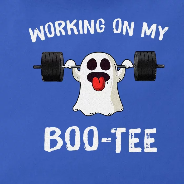 Working On My Booty Booty Funny Halloween Gym Ghost Pun Zip Tote Bag